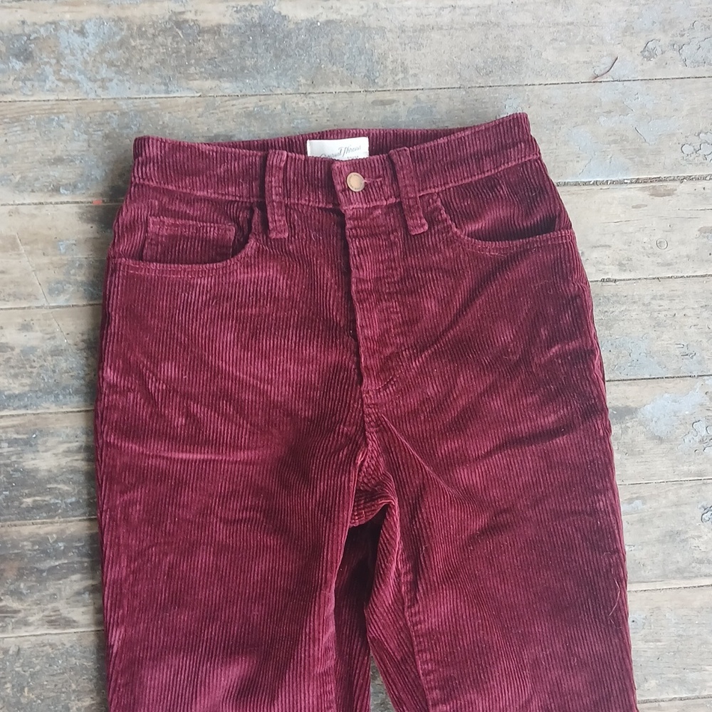 GUC Universal Thread High Rise Ankle Boot Cut Maroon Wide Corduroy Size 4R - Picture 2 of 7